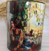 Vintage baskı büyük boy kupa