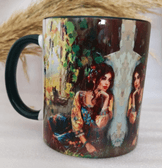 Vintage baskı büyük boy kupa