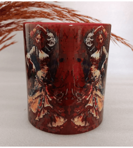 Vintage baskı büyük boy kupa