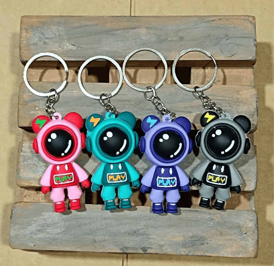 Astronot yeşil  silikon lüks anahtarlık çanta aksesuar