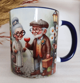 Vintage baskı büyük boy kupa