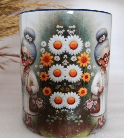 Vintage baskı büyük boy kupa