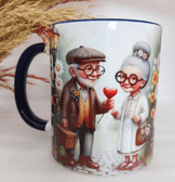 Vintage baskı büyük boy kupa