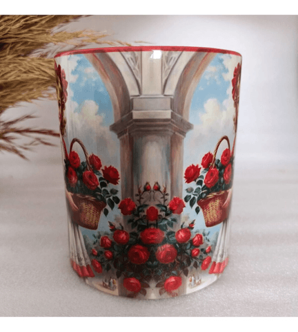 Vintage baskı büyük boy kupa