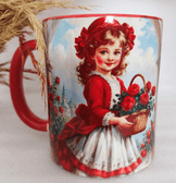 Vintage baskı büyük boy kupa