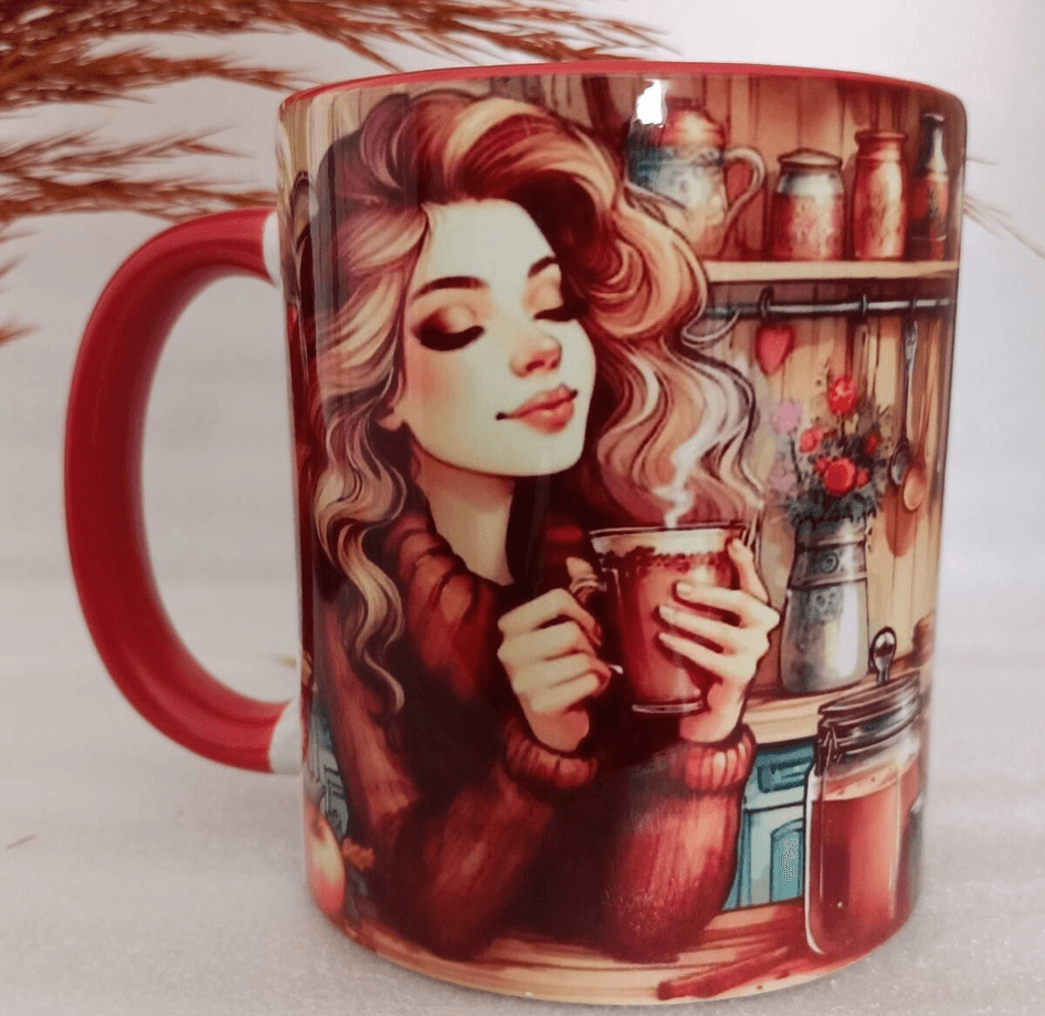 Kahve Keyfi Vintage Baskı Büyük Boy Kupa