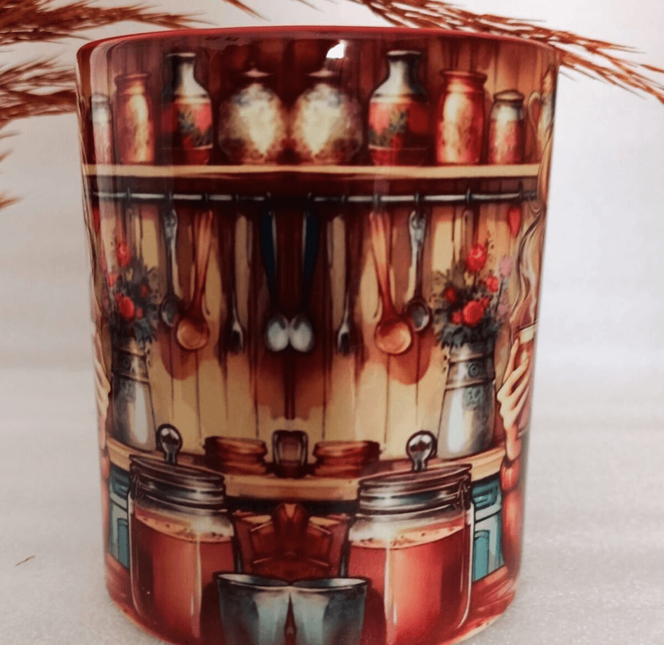 Kahve Keyfi Vintage Baskı Büyük Boy Kupa