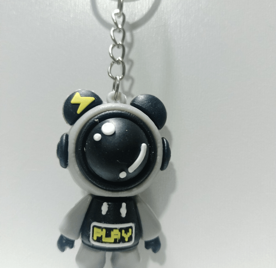 Astronot gri silikon lüks anahtarlık çanta aksesuar