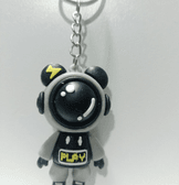 Astronot gri silikon lüks anahtarlık çanta aksesuar