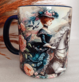 Vintage baskı büyük boy kupa