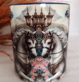 Vintage baskı büyük boy kupa