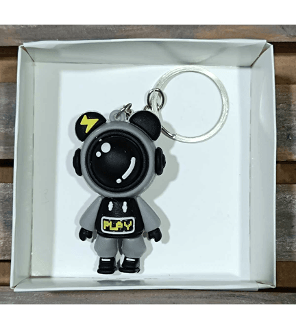 Astronot gri silikon lüks anahtarlık çanta aksesuar