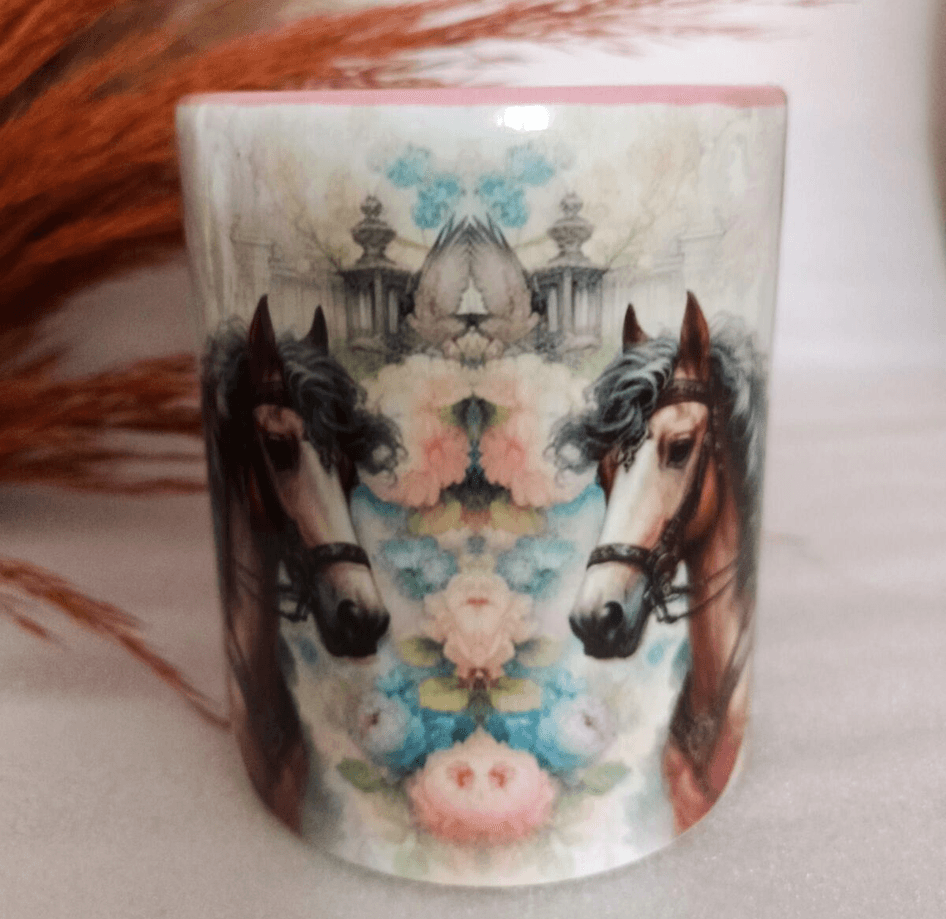 Vintage baskı büyük boy kupa