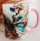 Vintage baskı büyük boy kupa