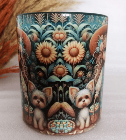 Vintage baskı büyük boy kupa