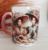 Vintage baskı büyük boy kupa