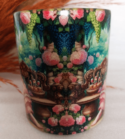 Vintage baskı büyük boy kupa