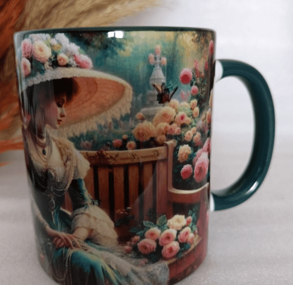 Vintage baskı büyük boy kupa