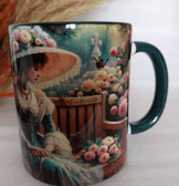 Vintage baskı büyük boy kupa