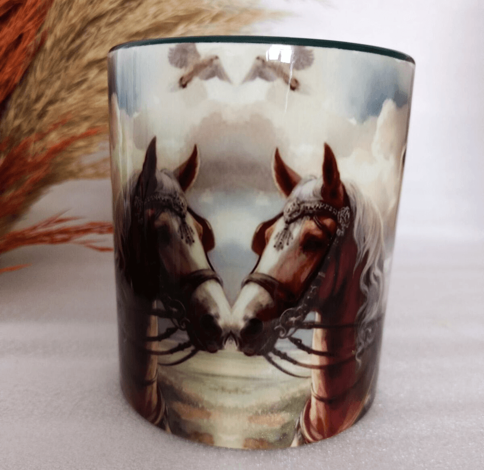 Vintage baskı büyük boy kupa