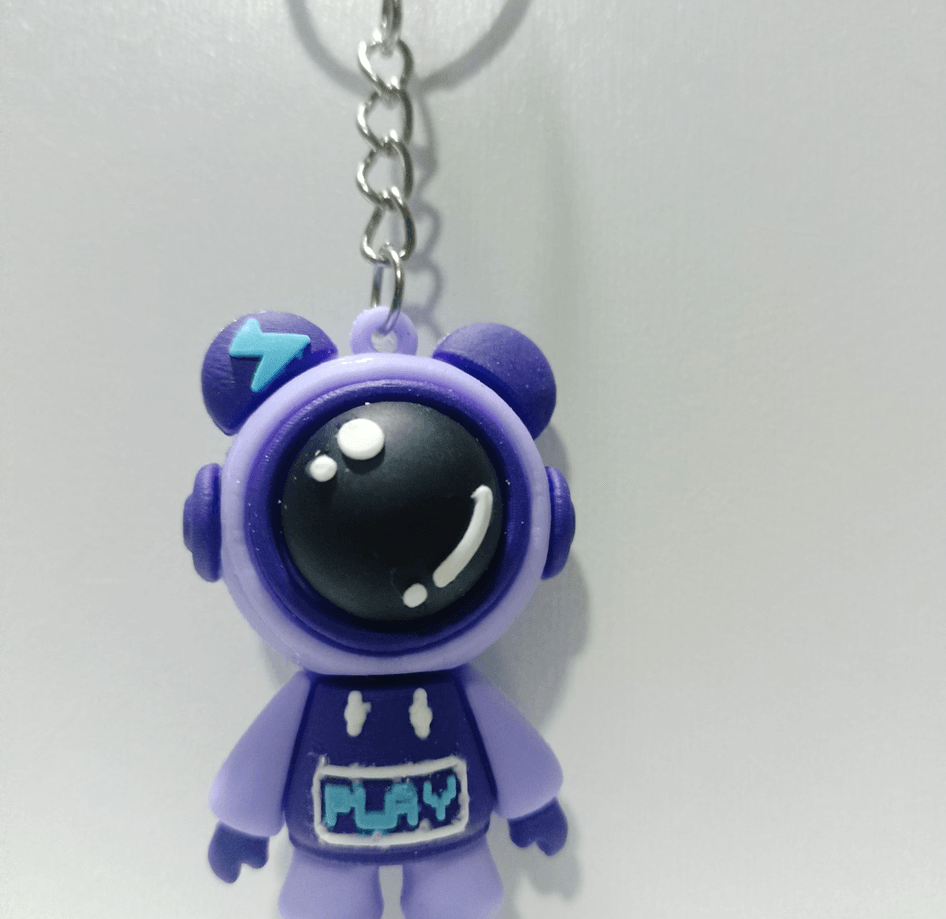 Astronot mor silikon lüks anahtarlık çanta aksesuar