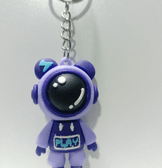 Astronot mor silikon lüks anahtarlık çanta aksesuar