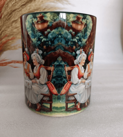 Vintage baskı büyük boy kupa