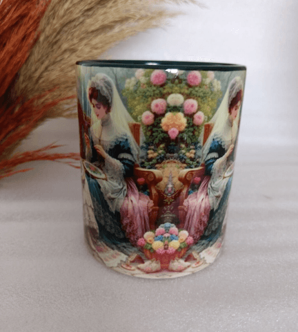 Vintage baskı büyük boy kupa