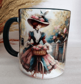 Vintage baskı büyük boy kupa