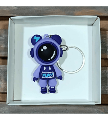 Astronot mor silikon lüks anahtarlık çanta aksesuar