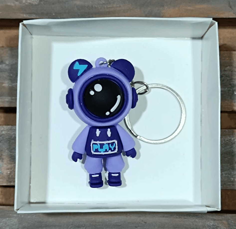 Astronot mor silikon lüks anahtarlık çanta aksesuar