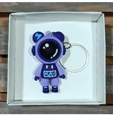 Astronot mor silikon lüks anahtarlık çanta aksesuar