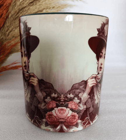 Vintage baskı büyük boy kupa