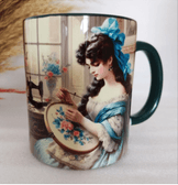 Vintage baskı büyük boy kupa