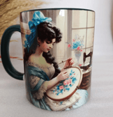 Vintage baskı büyük boy kupa