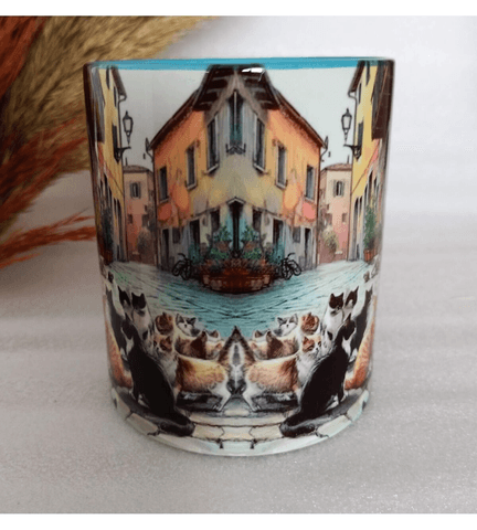 Vintage baskı büyük boy kupa