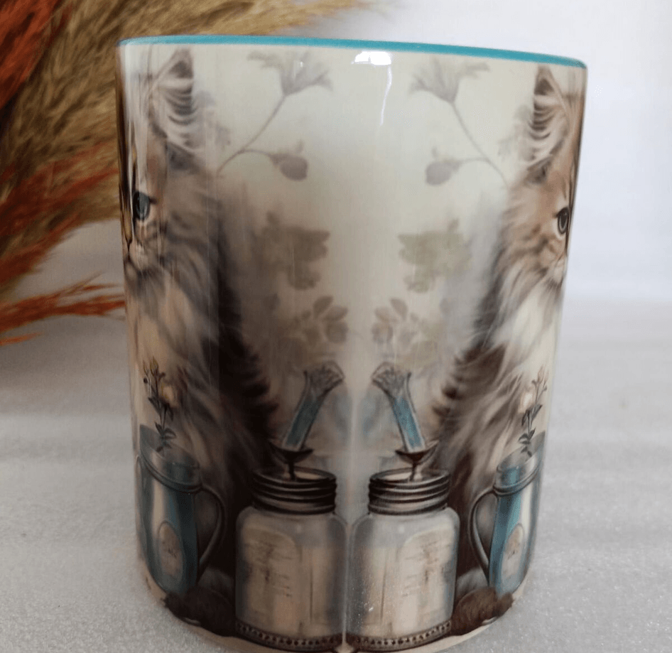 Kedi Vintage Baskı Büyük Boy Kupa