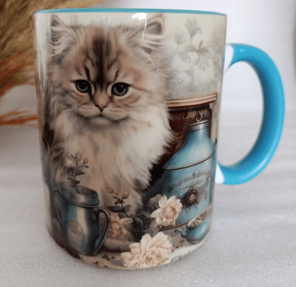 Kedi Vintage Baskı Büyük Boy Kupa