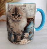 Kedi Vintage Baskı Büyük Boy Kupa