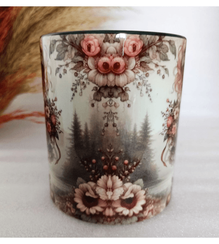 Vintage baskı büyük boy kupa