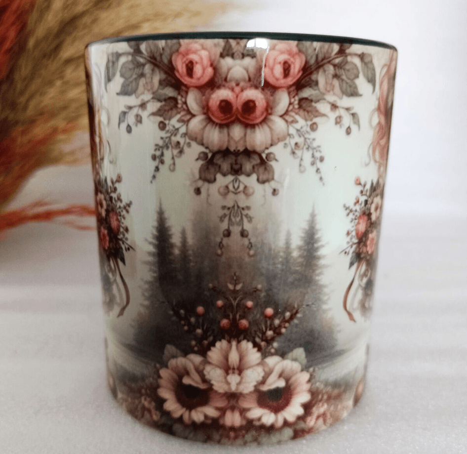 Vintage baskı büyük boy kupa