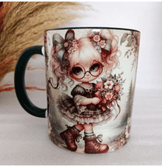 Vintage baskı büyük boy kupa