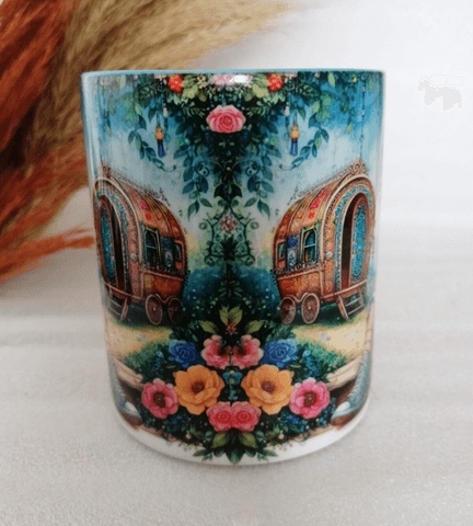 Vintage baskı büyük boy kupa