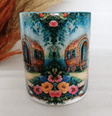 Vintage baskı büyük boy kupa