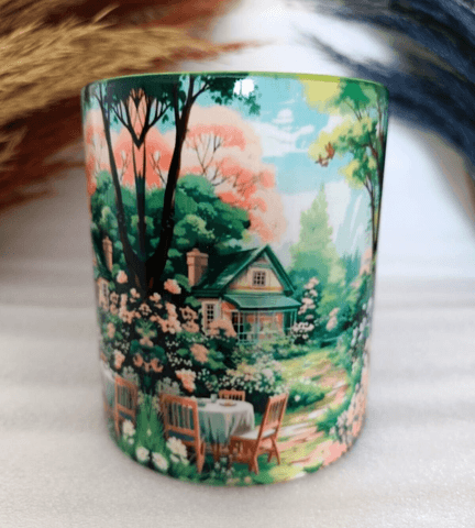 Vintage baskı büyük boy kupa