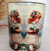 Vintage baskı büyük boy kupa