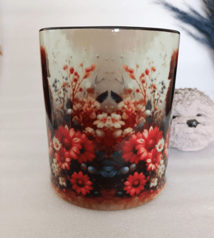 Vintage baskı büyük boy kupa