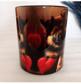 Vintage baskı büyük boy kupa