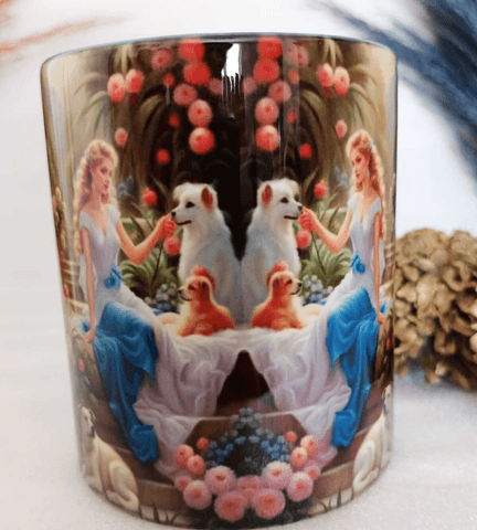 Vintage baskı büyük boy kupa