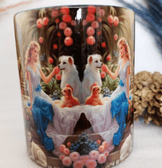 Vintage baskı büyük boy kupa